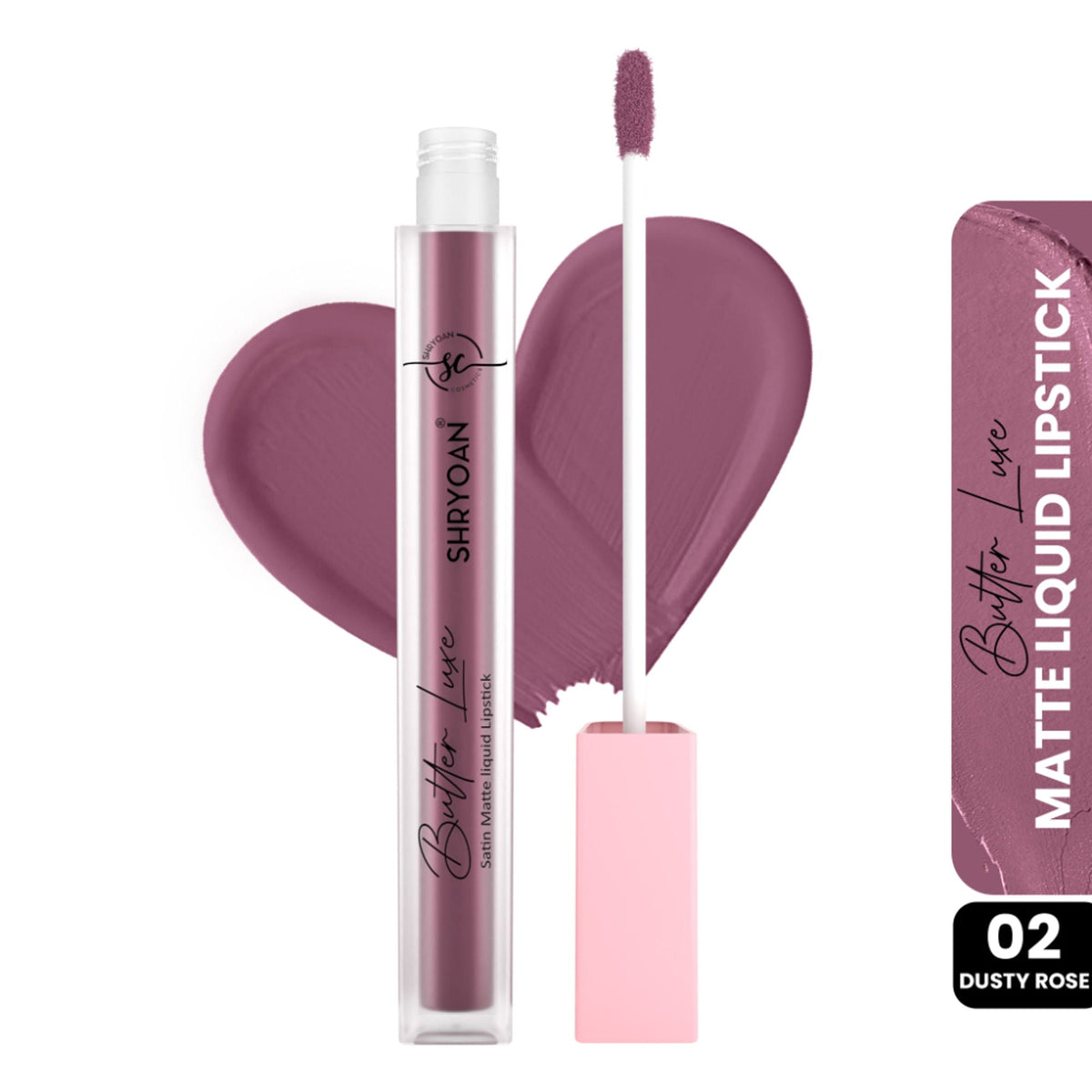 Shryoan Butter Luxe Satin Matte Liquid Lipstick - Dusty Rose 02 | Grocsy