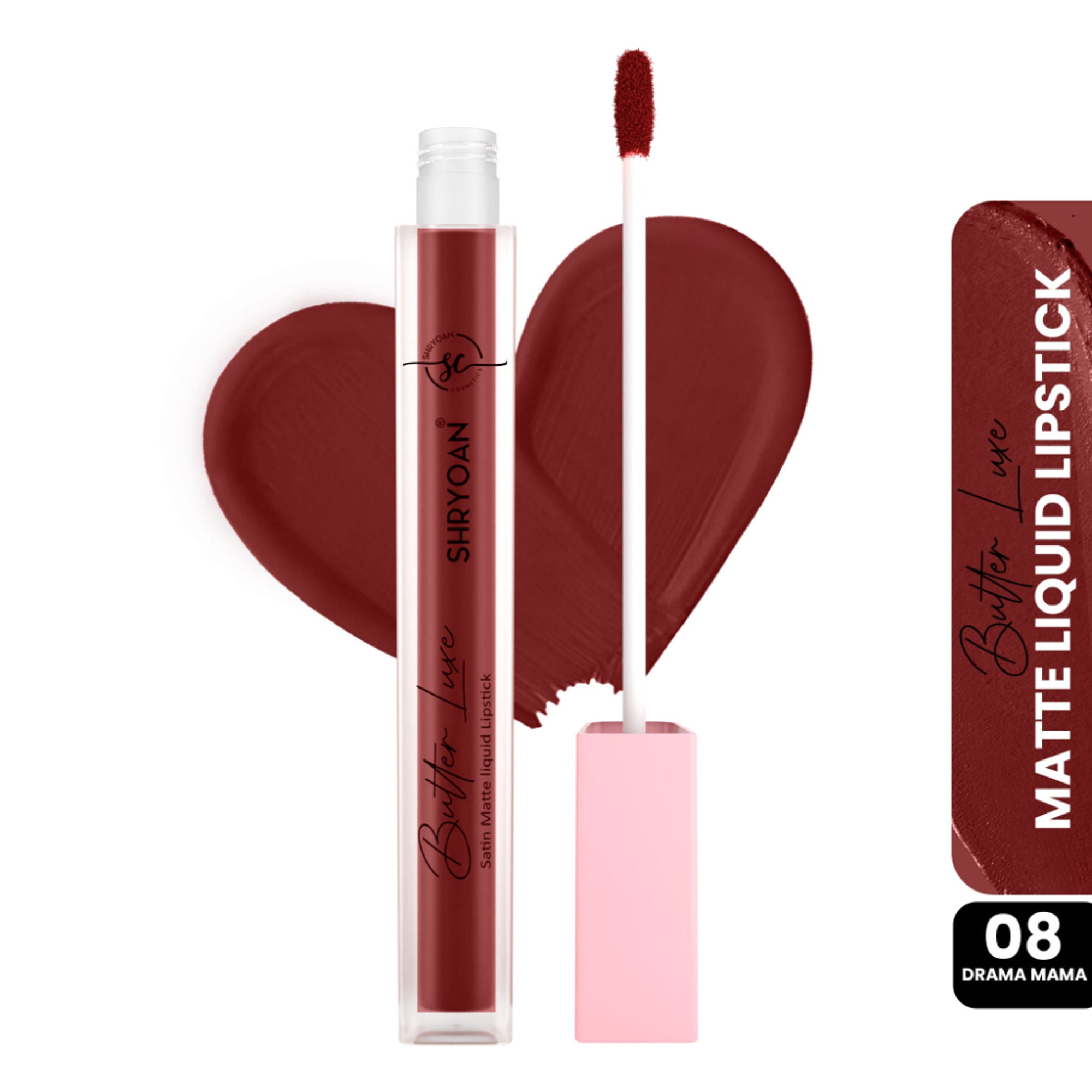Shryoan Butter Luxe Satin Matte Liquid Lipstick - Drama Mama 08 | Grocsy