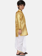 Sethukrishna Boys Gold-Toned Kurta with Dhoti Pants | Grocsy