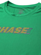 Alcis Men Green & Yellow Typography Printed Slim Fit Running T-shirt | Grocsy