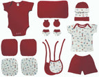 My Tiny Wear Full Sleeves New Born Baby Gift Set - Lovely Red | Grocsy