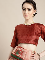 Saree Mall Saree Mall Trendy Peach and Maroon Art Silk Saree | Grocsy