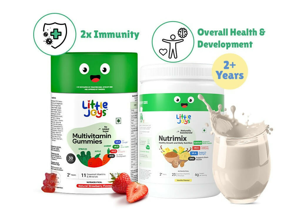 Little Joys Nutrimix Nutrition Powder 2 - 6 yrs + Multivitamin Gummies Combo | Grocsy