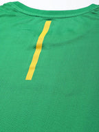 Alcis Men Green & Yellow Typography Printed Slim Fit Running T-shirt | Grocsy