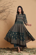 Juniper Women's Jadegreen Georgette Printed Layered Dress | Grocsy
