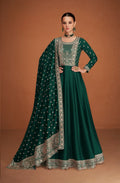 Anaita Green Designer Embroidered Heavy Premium Silk Anarkali Suit | Grocsy