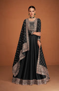 Anaita Black Designer Embroidered Heavy Premium Silk Anarkali Suit | Grocsy
