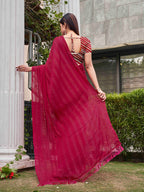 Tikhi Imli Striped Satin Ready to Wear Saree | Grocsy