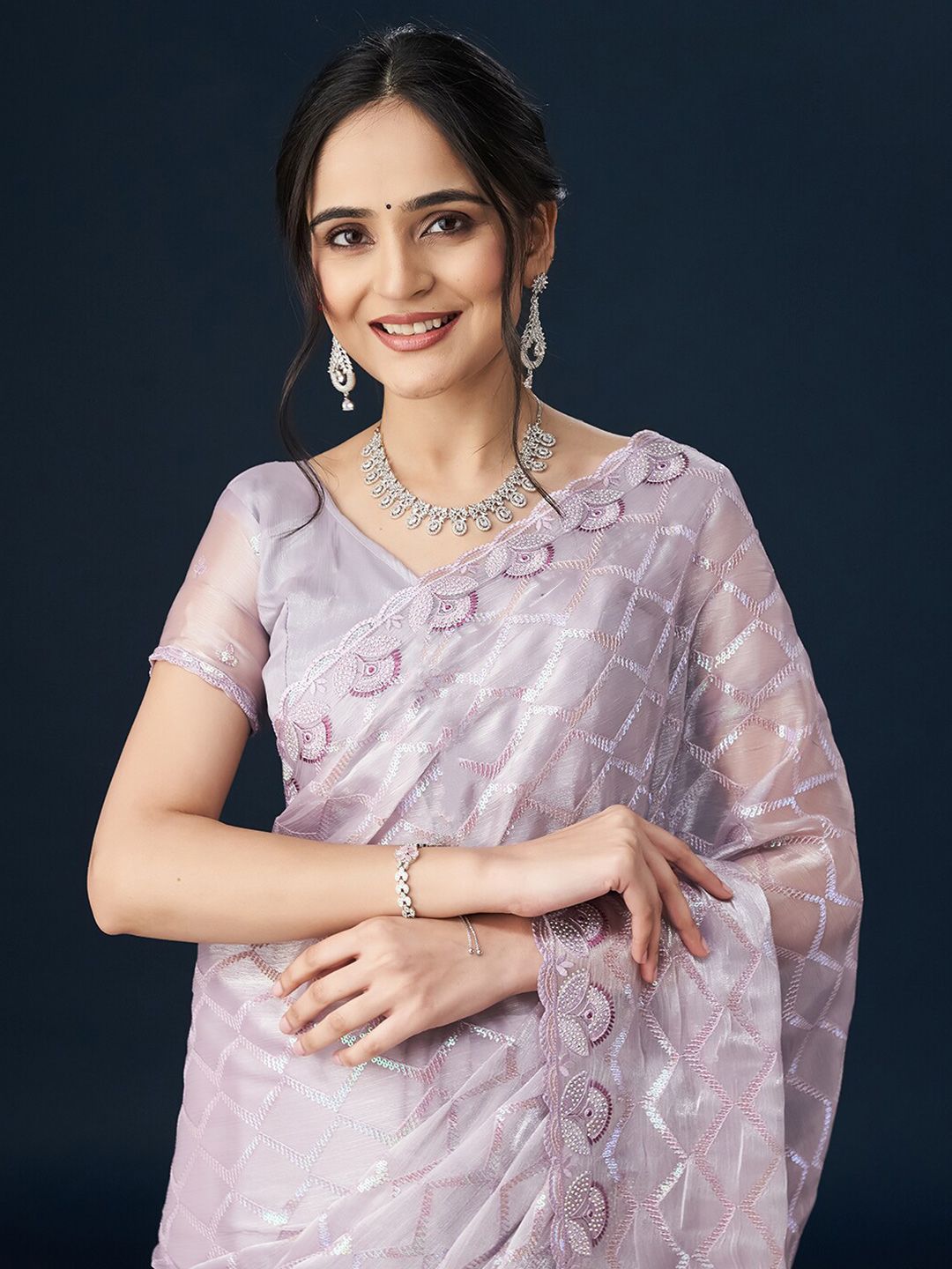 kasee Sequinned Embellished Saree | Grocsy