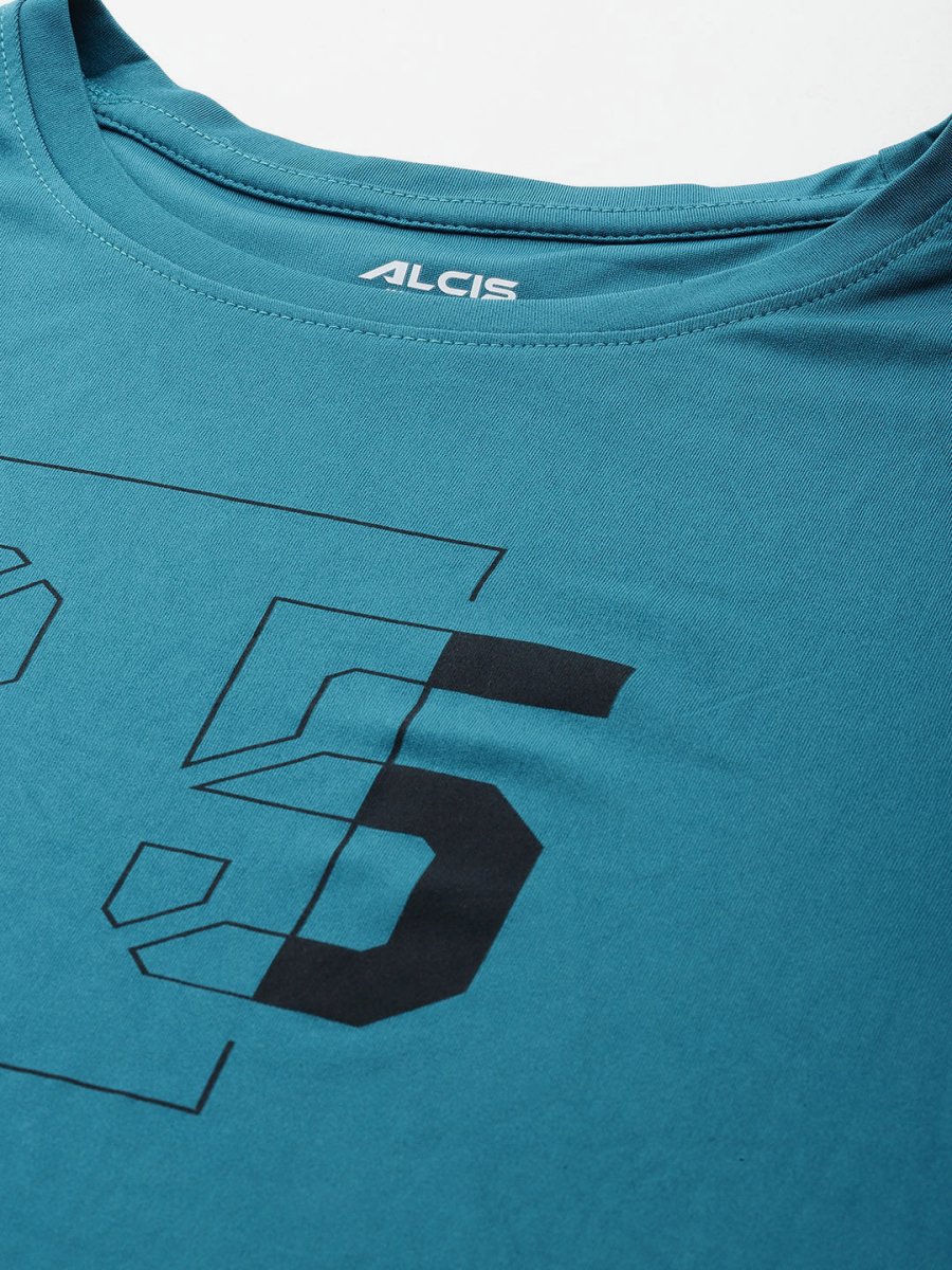 Alcis Men Typography Printed Anti Static Slim Fit T-shirt | Grocsy