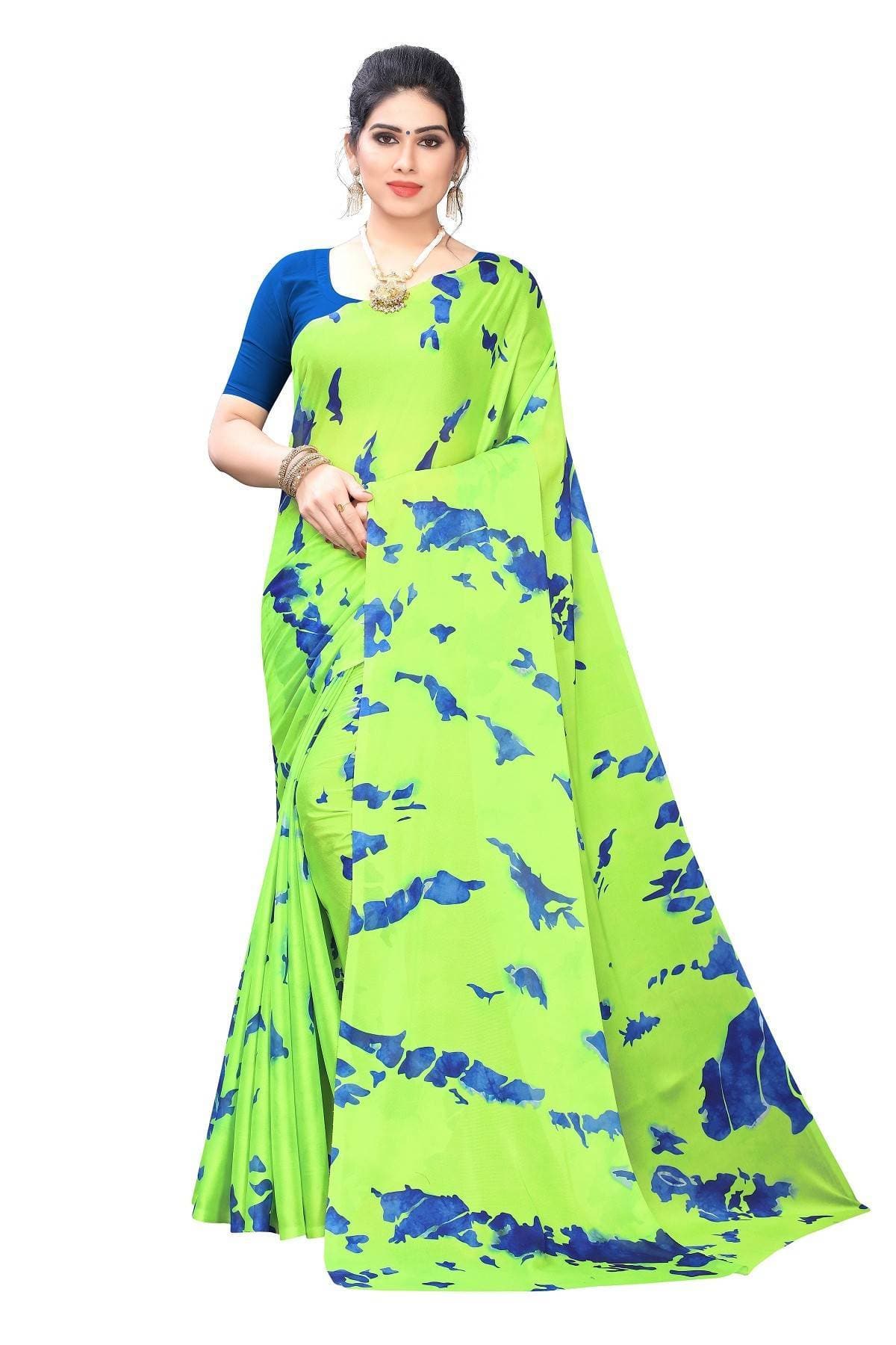 Vamika Green Silk Blend Designer Saree | Grocsy