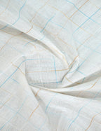 Dual Shade of Milk White And Sky Blue Pure Mangalgiri Cotton By Gayathri Reddy Designer Studio | Grocsy