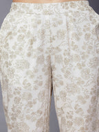 HERE&NOW Women Printed Kurta with Trousers & With Dupatta | Grocsy