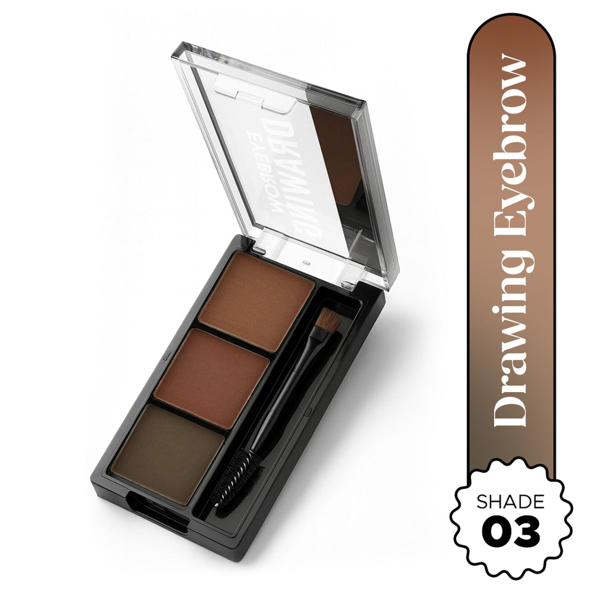 Hilary Rhoda Drawing Eyebrow Palette With 3 Natural Shades - 03 | Grocsy