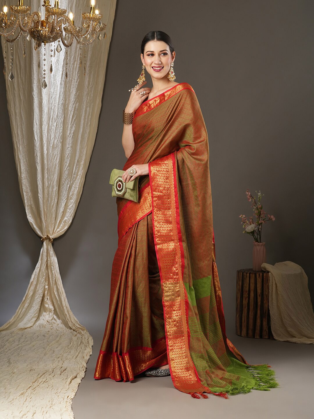 Saree Mall Woven Design Zari Festive Sarees | Grocsy