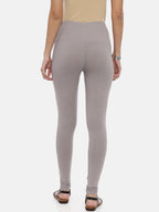 Souchii Women Grey Solid Slim-Fit Churidar-Length Leggings | Grocsy