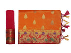 Mimosa Women's Paithani Art Silk Mustard Yellow Saree | Grocsy