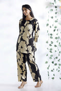 Breathables Black Floral Cotton Kurta & Pant Co-Ord Set | Grocsy