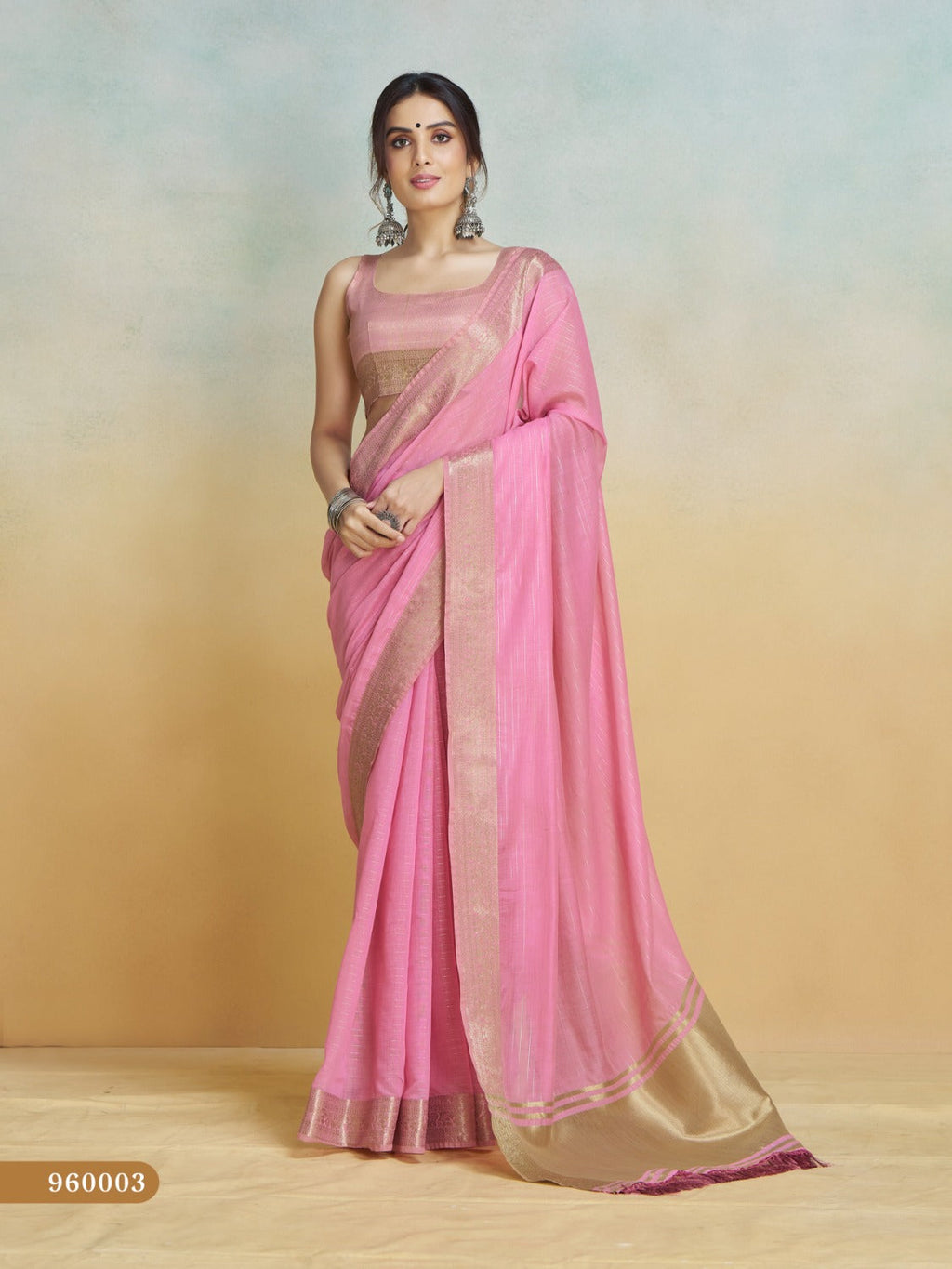 Anaita Pink Handloom Khadi Silk Zari Woven Work Saree With Blouse Piece | Grocsy