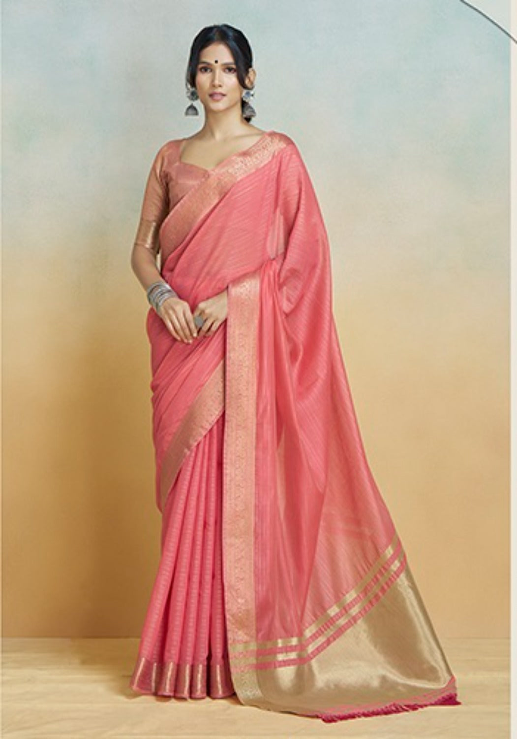 Anaita Red Handloom Khadi Silk Zari Woven Work Saree With Blouse Piece | Grocsy