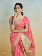 Anaita Red Handloom Khadi Silk Zari Woven Work Saree With Blouse Piece | Grocsy