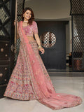 Myra Mauve Velvet Embroidered Designer Lehenga | Grocsy