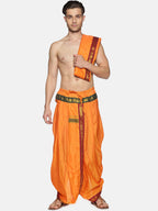 Sethukrishna Men Orange Readymade Dhotis | Grocsy