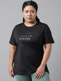 MKH Typography Printed Plus Size Drop Shoulder Sleeves Relaxed Fit Dri-FIT Sports T-shirt | Grocsy