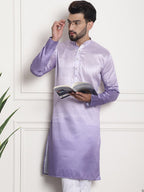 Sojanya Woven Design Mandarin Collar Silk Cotton Kurta | Grocsy