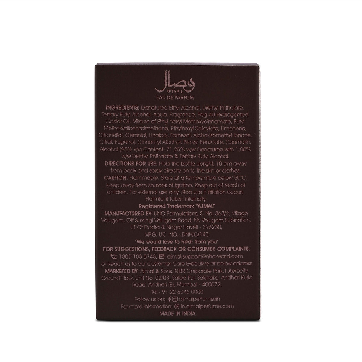Ajmal India Wisal Perfume For Women | Grocsy