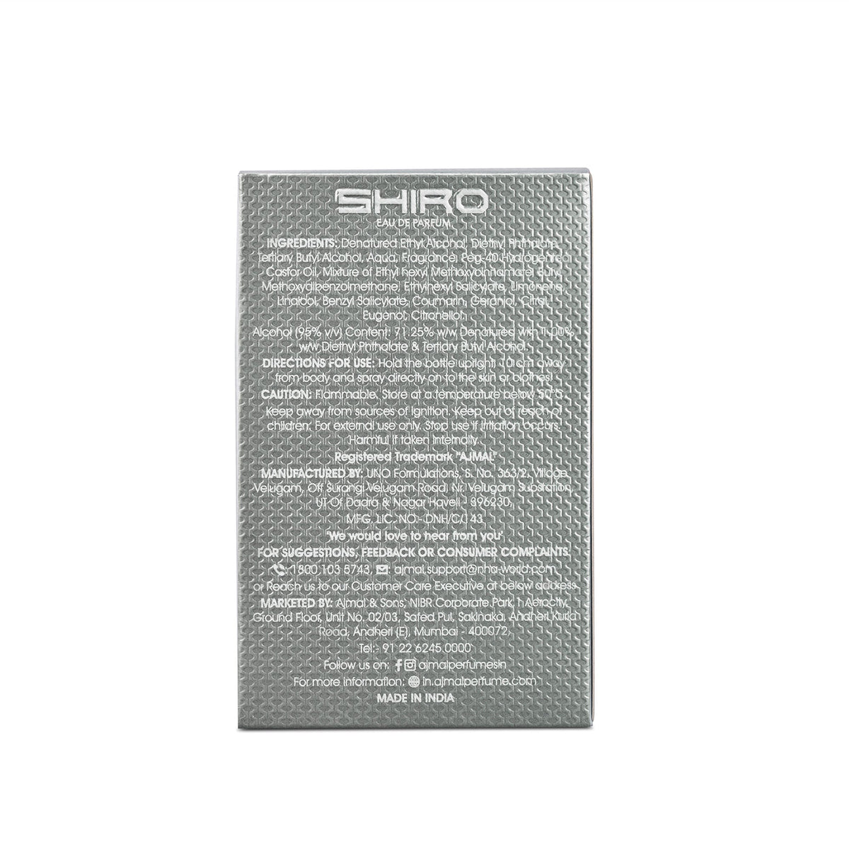 Ajmal India Shiro Perfume For Men | Grocsy
