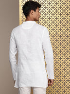House of Pataudi Ethnic Motifs Embroidered Thread Work Pure Cotton Jashn Kurta | Grocsy
