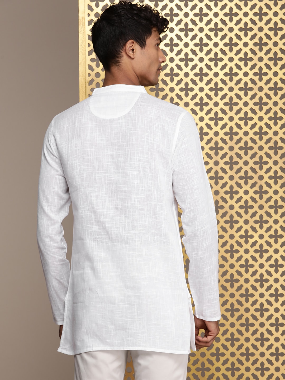 House of Pataudi Ethnic Motifs Embroidered Thread Work Pure Cotton Jashn Kurta | Grocsy
