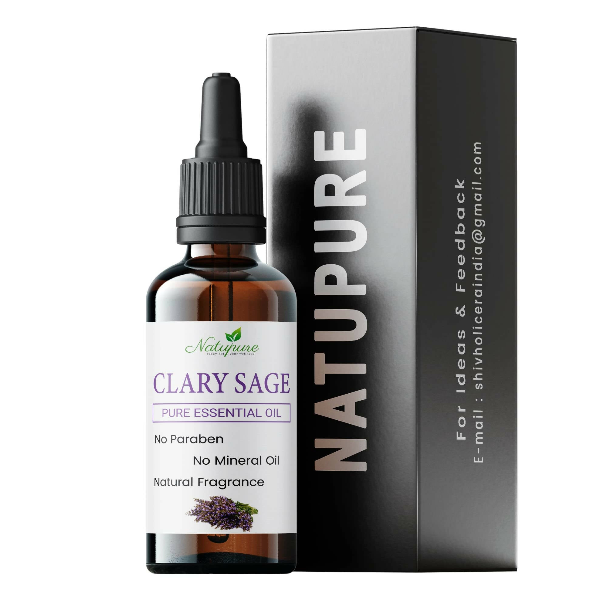 Natupure Clary Sage Essential Oil for Aromatherapy, Skin and Hair | Grocsy