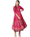 Juniper Women Fuchsia Shantoon Printed Layered Dress | Grocsy