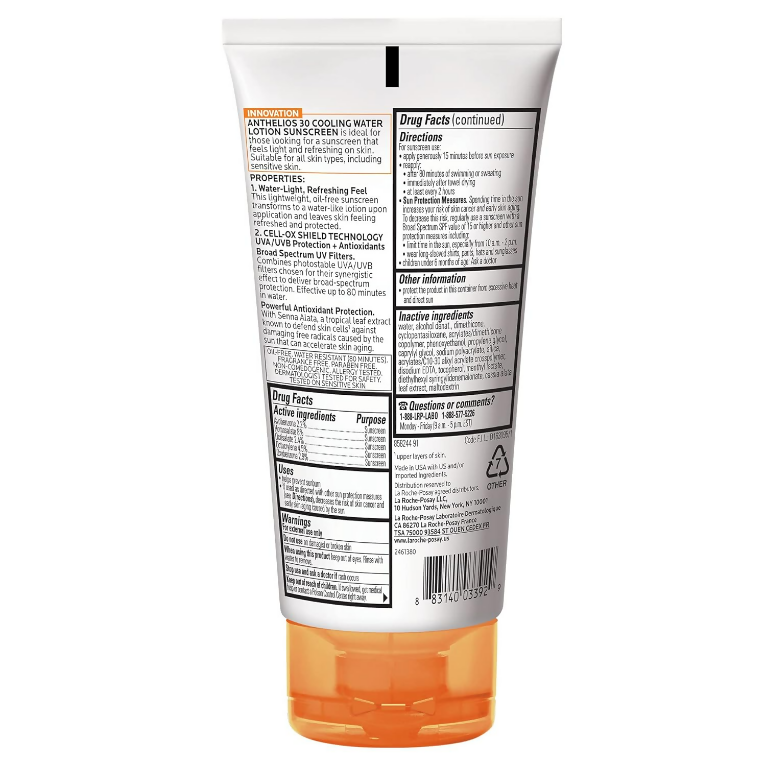 La Roche-Posay Anthelios Cooling Water-Lotion Body | Grocsy