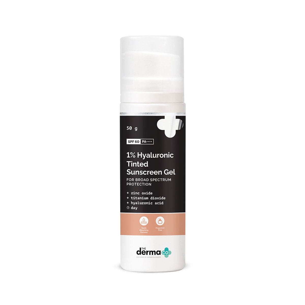 The Derma Co 1% Hyaluronic Tinted Sunscreen SPF 60 Gel PA++++ | Grocsy