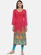 Souchii Turquoise Blue Solid Slim-Fit Ankle-Length Leggings | Grocsy