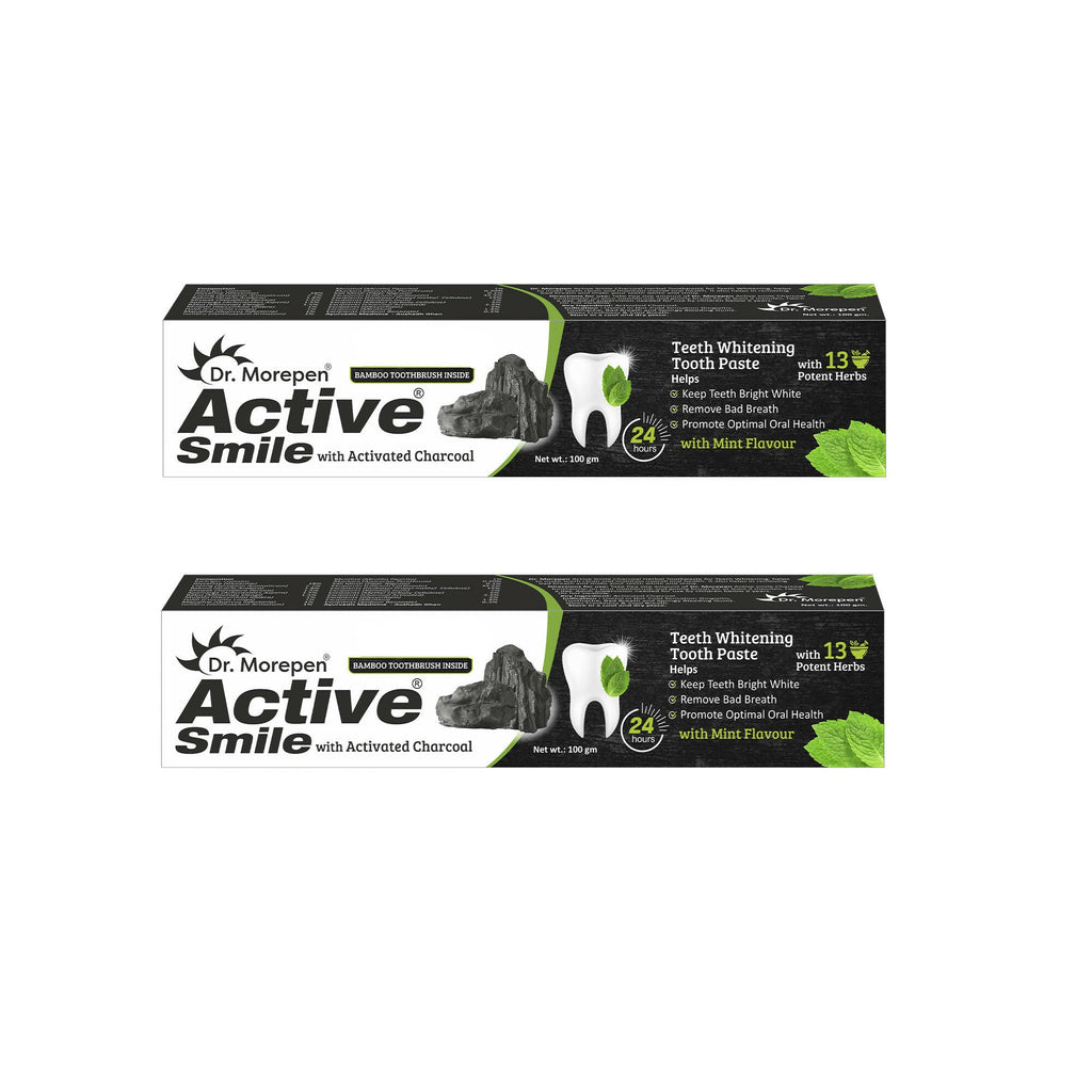Dr. Morepen Active Smile Charcoal Toothpaste for Teeth Whitening & Bad Breath Removal | Grocsy