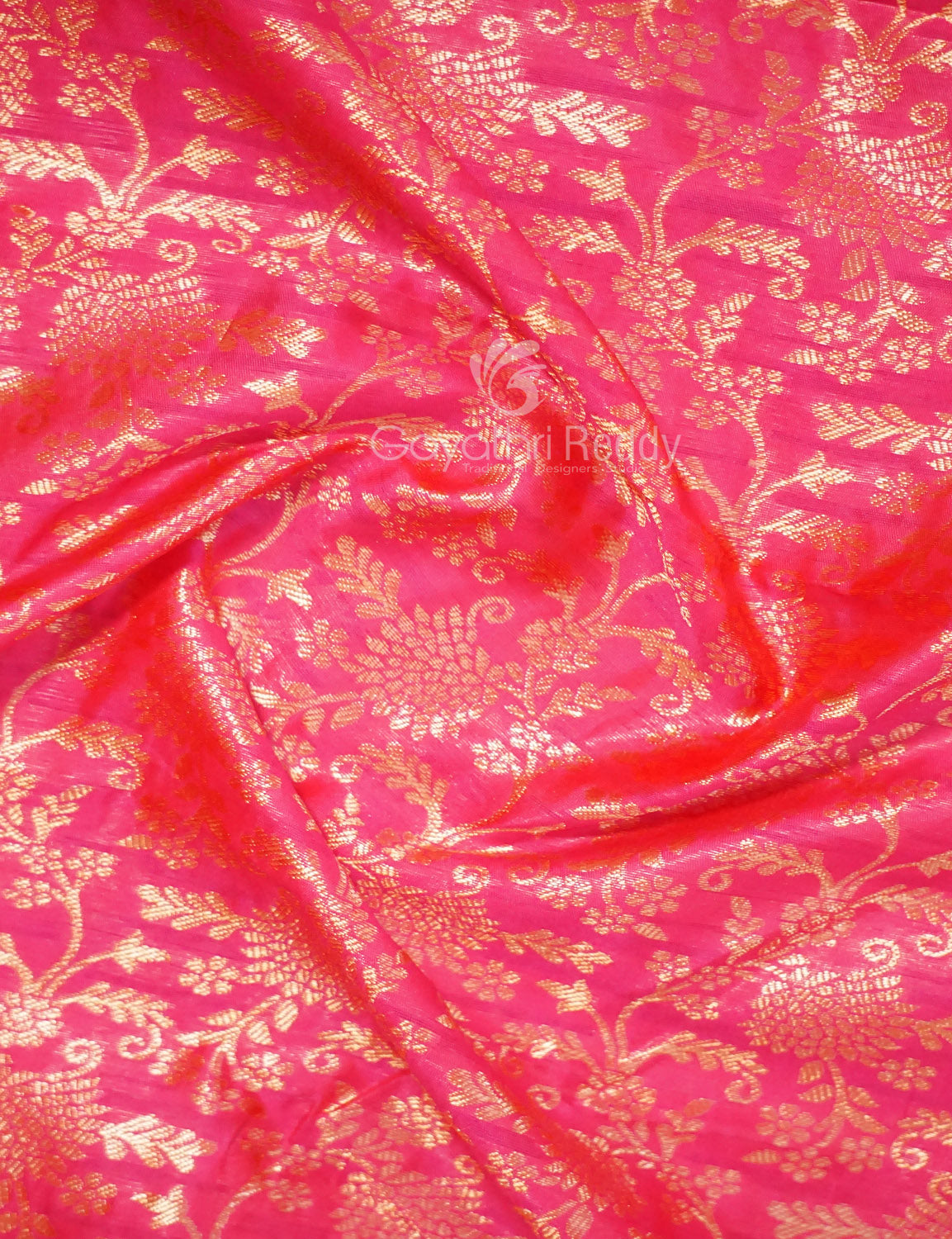 Shades of Peach Pink Floral Designbanaras Semi Silk Saree By Gayathri Reddy Designer Studio | Grocsy