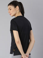 MKH Women Round Neck High Low Dri-FIT T-shirt | Grocsy