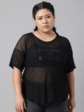 MKH Plus Size Typography Printed Dri-FIT Sports T-shirt | Grocsy