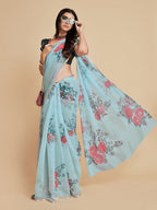 Sangria Women Blue Sarees | Grocsy