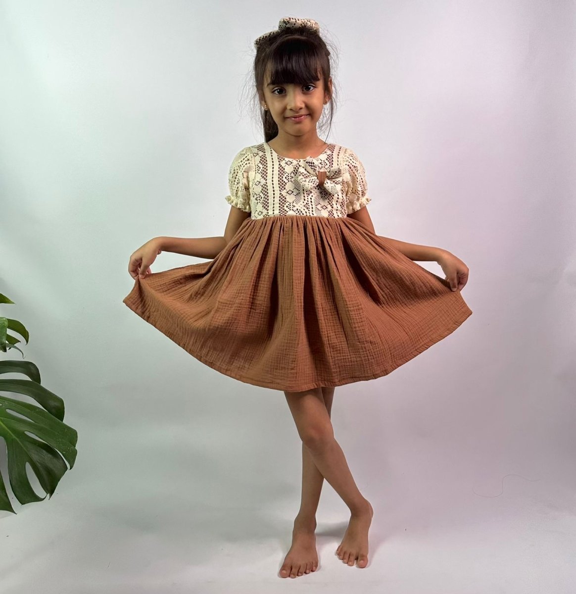 ArthLife Vintage Brown Fit And Flare Dress | Grocsy