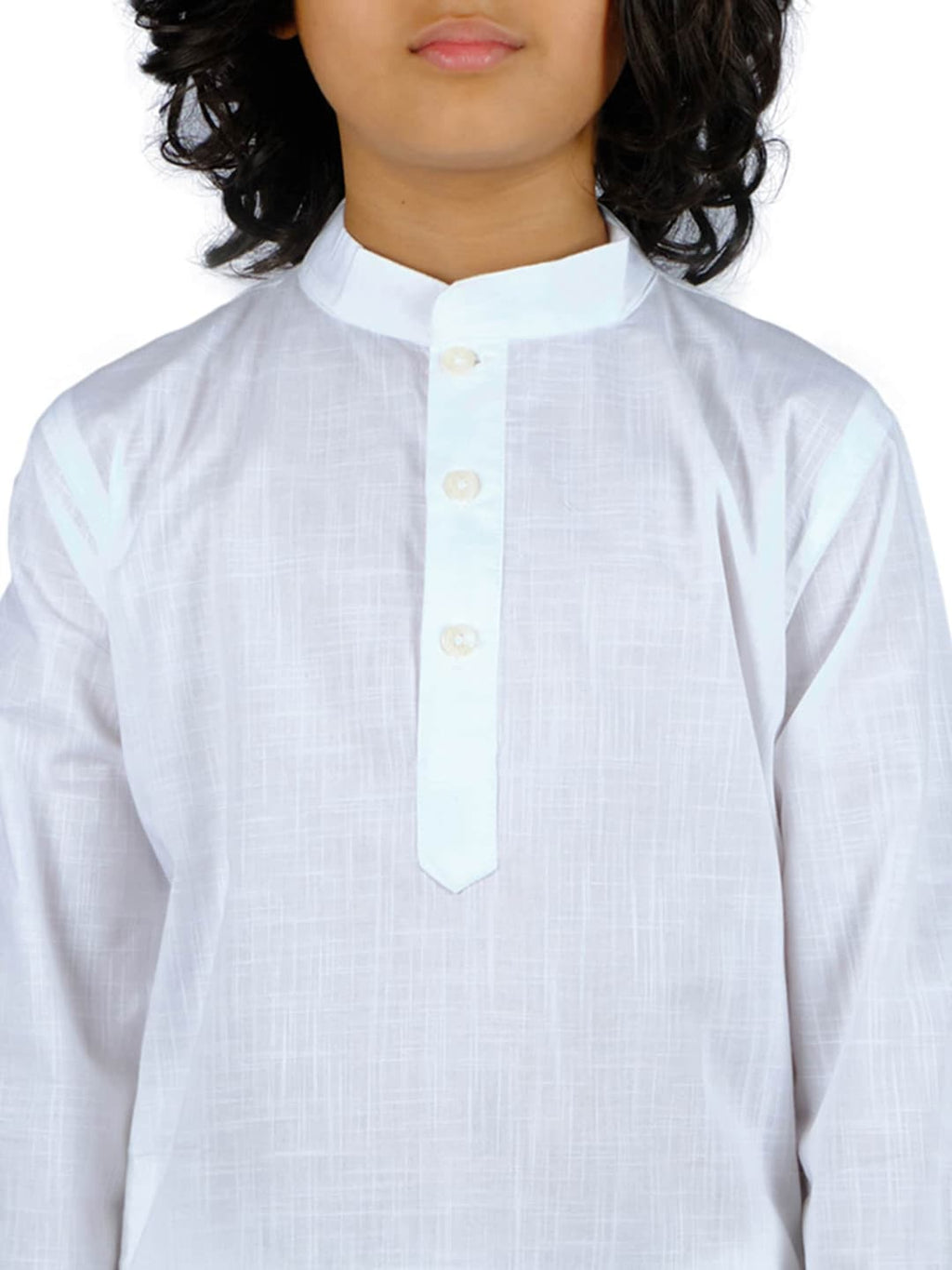 Sethukrishna Boys White Angrakha Pure Cotton Kurta With Dhoti Pants | Grocsy