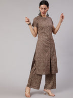 Aks Floral Printed Kurta With Trousers | Grocsy