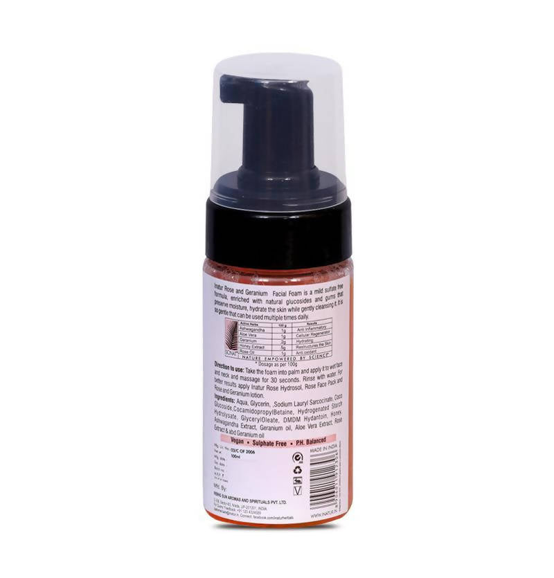Inatur Silky Skin Rose & Geranium Facial Foam | Grocsy