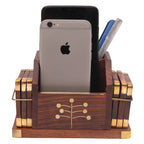 Nizalia Wooden Coaster And Pen Holder - Limited Time Offer | Grocsy