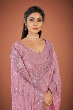 Vamsee Onoin Georgette Designer Saree | Grocsy