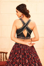 Maroon Faux Georgette Sequence work Lehenga Choli with Dupatta - Dhvani | Grocsy